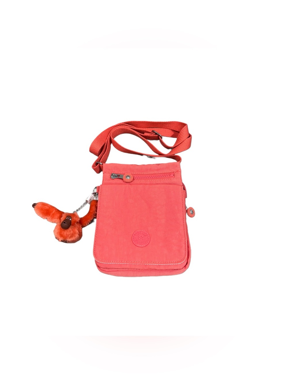 Kipling Live.Light Coral Crossbody Bag Monkey Keychain Purse